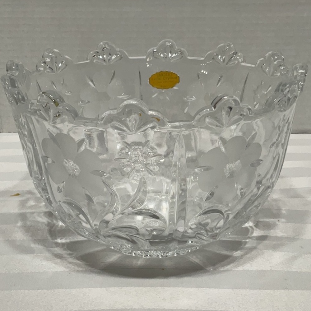 Clear Glass Bowl with Floral Design